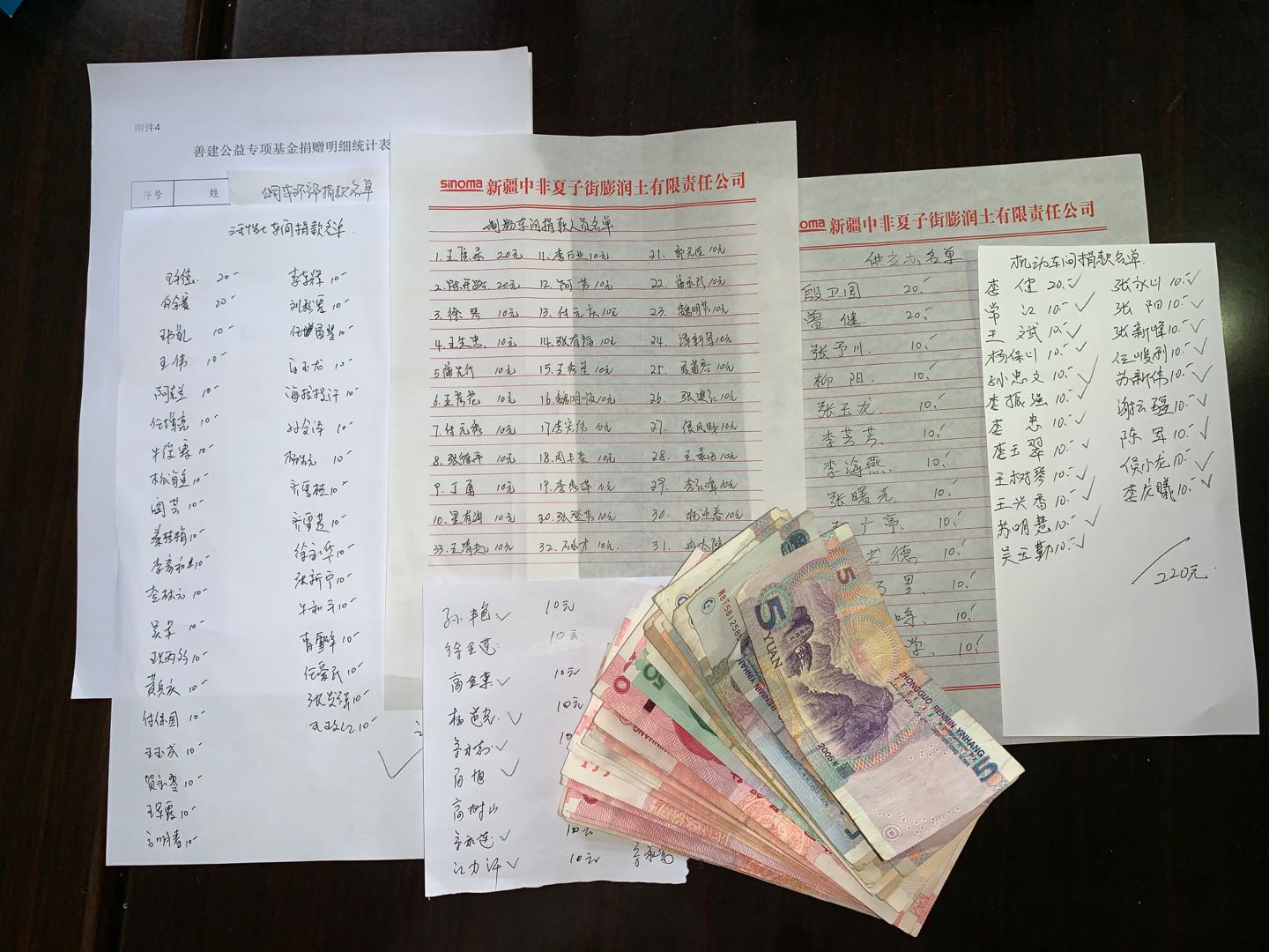 图片2为公司领导干部与职工捐款记录掠影 图片2为公司领导干部与职工捐款记录掠影